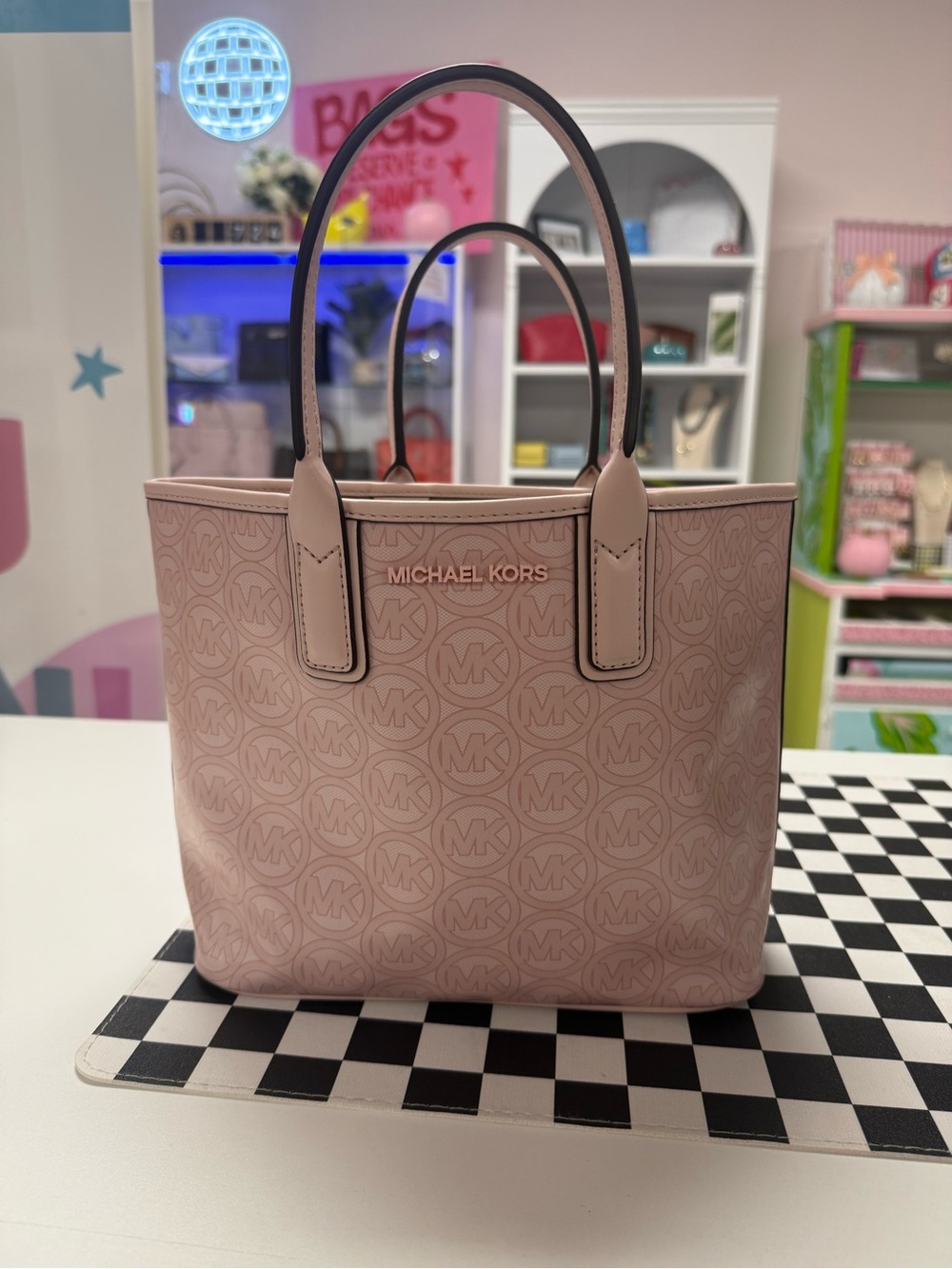 NWOT Michael Kors Blush Pink MK Signature Tote
